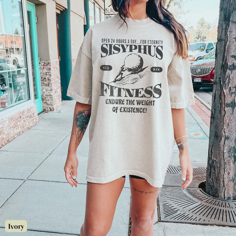 Sisyphus Gym Pump Cover Shirt, Greek Mythology Vintage Workout Shirt Lifting Tee, Weightlifting T-shirt Comfort Colors Personal Trainer Gift