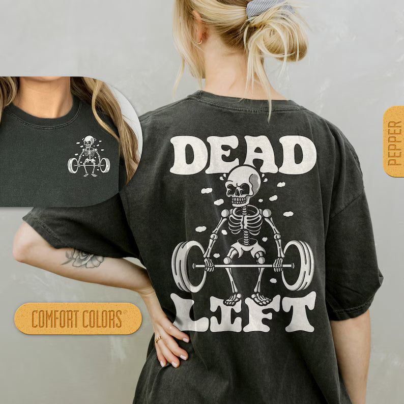 Dead Lift Skeleton Shirt - Gym Pump Cover Comfort Colors T-Shirt, Funny Workout Tshirt, Crossfit Tee, Weightlifting T Shirt, Retro Cartoon