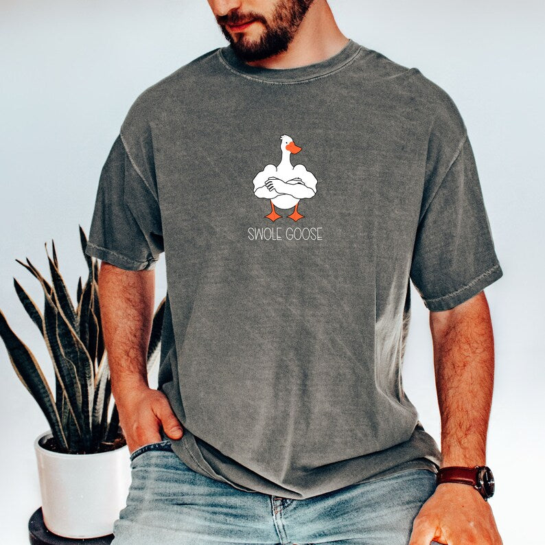 Silly goose on the loose shirt, funny goose t-shirt, swole goose gym pump cover, muscle mommy shirt, funny shirt for gym