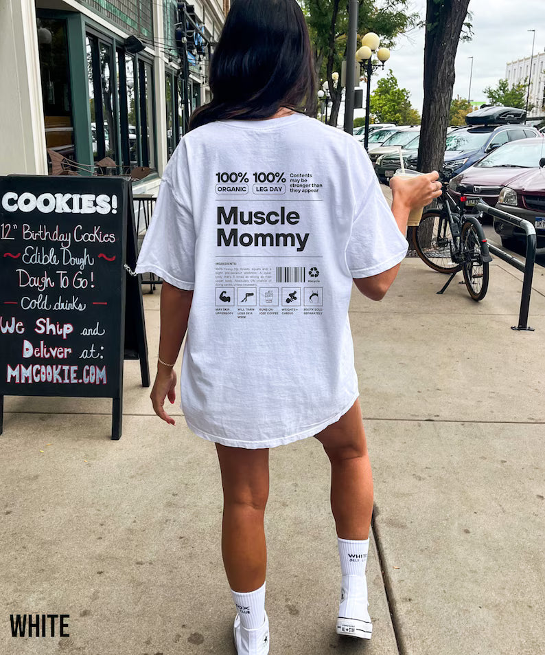Muscle Mommy Pump Cover Gym Shirt, Oversized Shirt for Workout, Comfort Colors Workout Tee, Gift for Gym Rat, Funny Gym Gift for Girlfriend