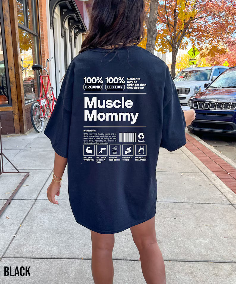 Muscle Mommy Pump Cover Gym Shirt, Oversized Shirt for Workout, Comfort Colors Workout Tee, Gift for Gym Rat, Funny Gym Gift for Girlfriend